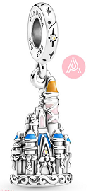 [P206] Charm colgante castillo Disney anilla con estrellas