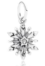 Charm colgante copo de nieve con circonia central
