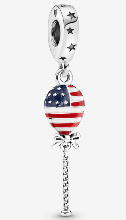 Charm colgante globo bandera Estados Unidos con cadena