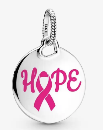 Charm colgante Hope Cinta Rosa Plata