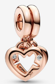 Charm colgante Corazón Flecha Cupido Oro Rosa