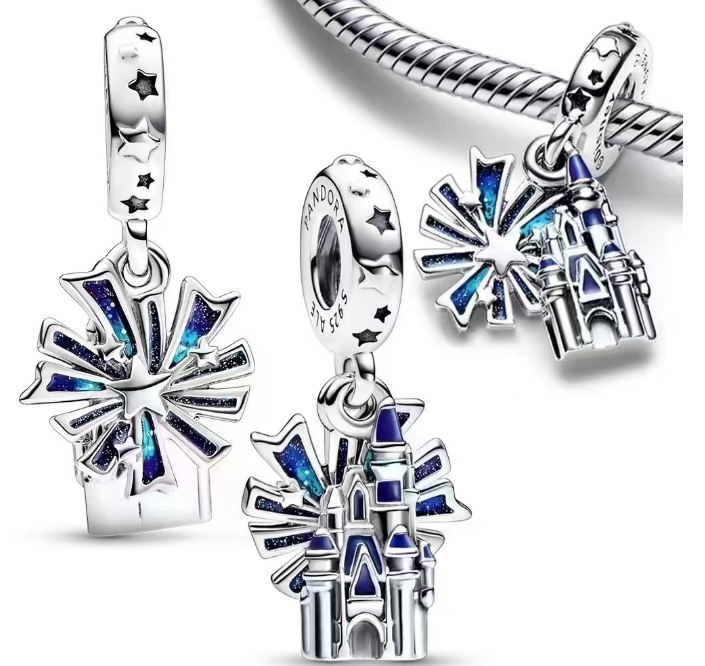 [P246] Charm colgante Castillo y Fuegos Artificiales Disney
