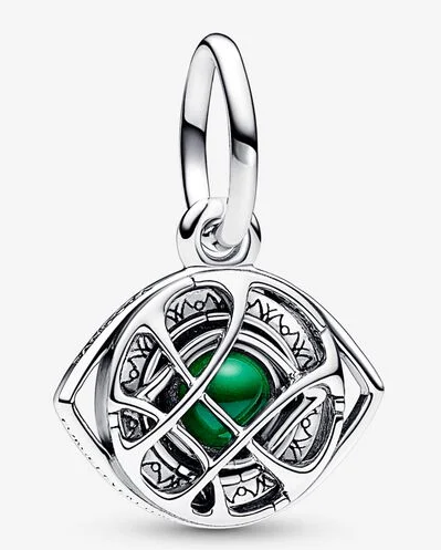 Charm colgante Hoja Calada Piedra Verde