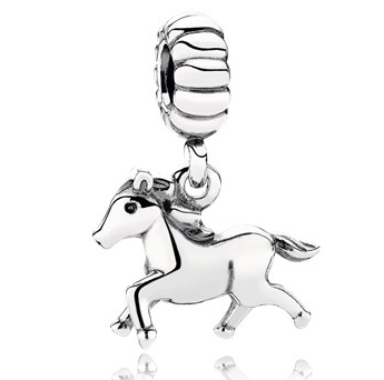 Charm colgante caballo plata en movimiento