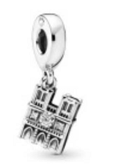 Charm colgante Catedral Notre Dame plata con circonia