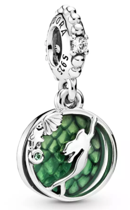 [P324] Charm colgante sirena Ariel esmalte verde escamas