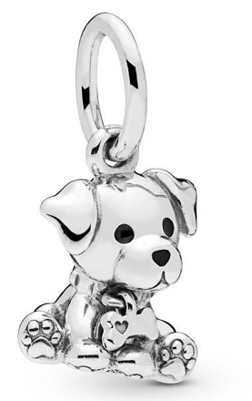 [P330] Charm colgante cachorro con placa corazón