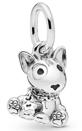 Charm colgante cachorro bull terrier collar y estrella
