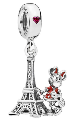 [P332] Charm colgante Minnie Mouse Torre Eiffel esmalte rojo