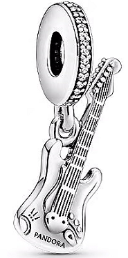 Charm colgante guitarra eléctrica plata pavé