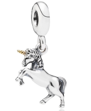 Charm colgante unicornio cuerno dorado