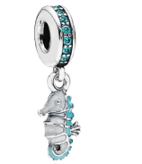 Charm colgante caballito de mar esmalte turquesa