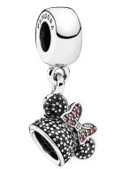 Charm colgante orejas de Minnie lunares y moño rojo
