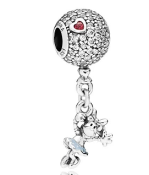 [P383] Charm colgante esfera pavé Minnie Mouse y corazón rojo