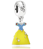 Charm colgante vestido esmalte azul y amarillo