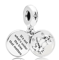 Charm colgante doble disco reno grabado Navidad