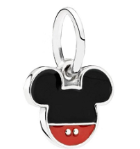 [P405] Charm colgante Mickey Mouse esmalte negro y rojo