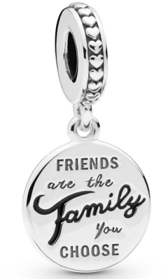 Charm colgante medallón Friends are Family grabado