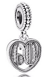 Charm colgante corazón número 40 pavé