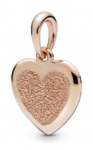 Charm colgante corazón texturizado oro rosa