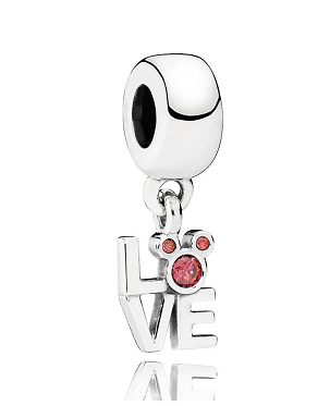 [P423] Charm colgante LOVE letras orejas Mickey circonias rosa