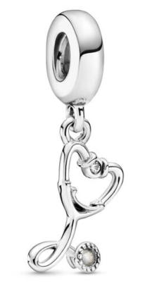 [P432] Charm colgante estetoscopio con corazón