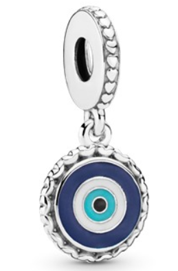 Charm colgante ojo protector esmalte azul