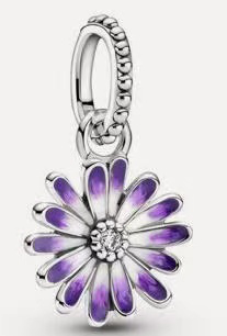 [P460] Charm colgante margarita esmalte morado degradado