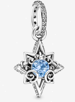 Charm colgante estrella norte piedra azul filigrana