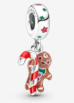 Charm colgante bastón de dulce y galleta de jengibre