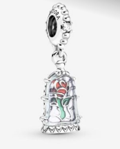 Charm colgante rosa encantada cúpula de cristal Disney