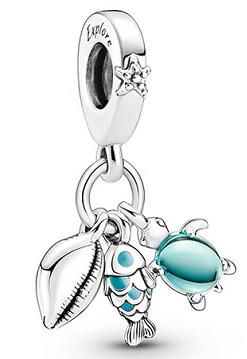 Charm colgante concha pez y tortuga Explore Pandora