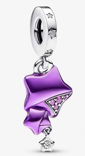 Charm colgante estrella fugaz púrpura Pandora