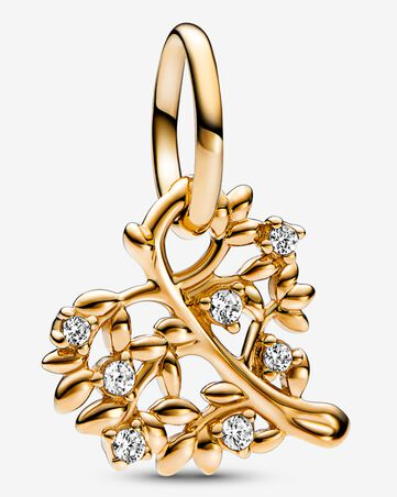 Charm colgante árbol de la vida corazón baño dorado
