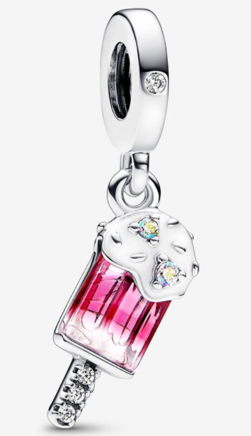 Charm colgante paleta helada cristal rosa