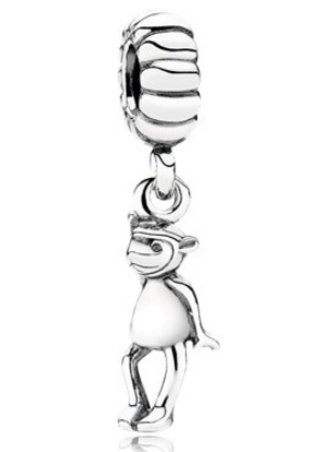 Charm colgante gallo plata silueta