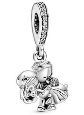 Charm colgante dos figuras plata