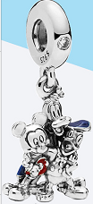 Charm colgante Mickey Mouse con amigo en esmalte azul