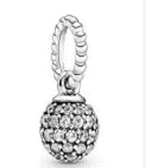 Charm colgante esfera pavé plata