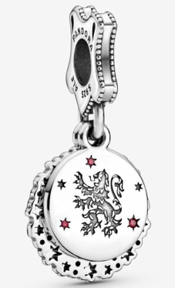 Charm colgante león heráldico y estrellas rojas Pandora