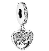 Charm colgante corazón Mom pavé Pandora