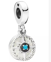 Charm colgante medallón estrella circonia azul Pandora