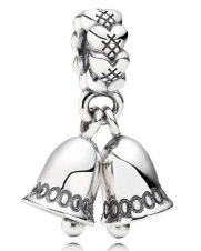 Charm colgante campanas navideñas Pandora plata