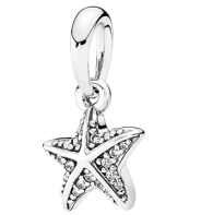 Charm colgante estrella de mar pavé broche mosquetón Pandora