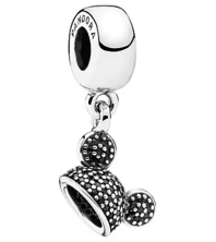 [P680] Charm colgante cabeza Mickey plata oxidada