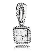 Charm colgante Timeless piedra cuadrada halo