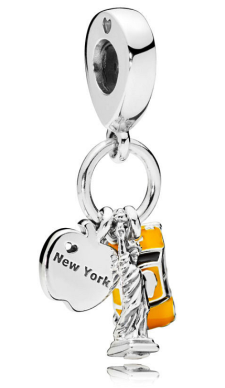 Charm colgante New York taxi y Estatua de la Libertad