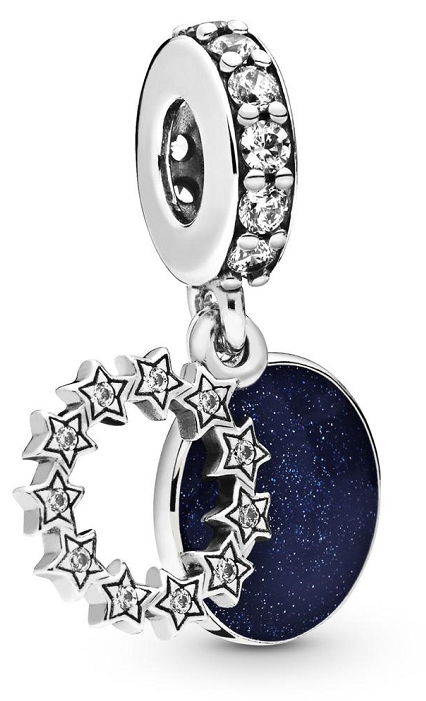 Charm colgante círculo de estrellas y disco galaxia