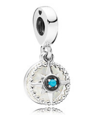 Charm colgante brújula circonia turquesa