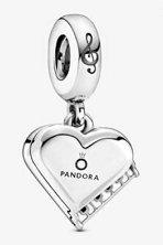 Charm colgante piano de cola corazón clave de sol
